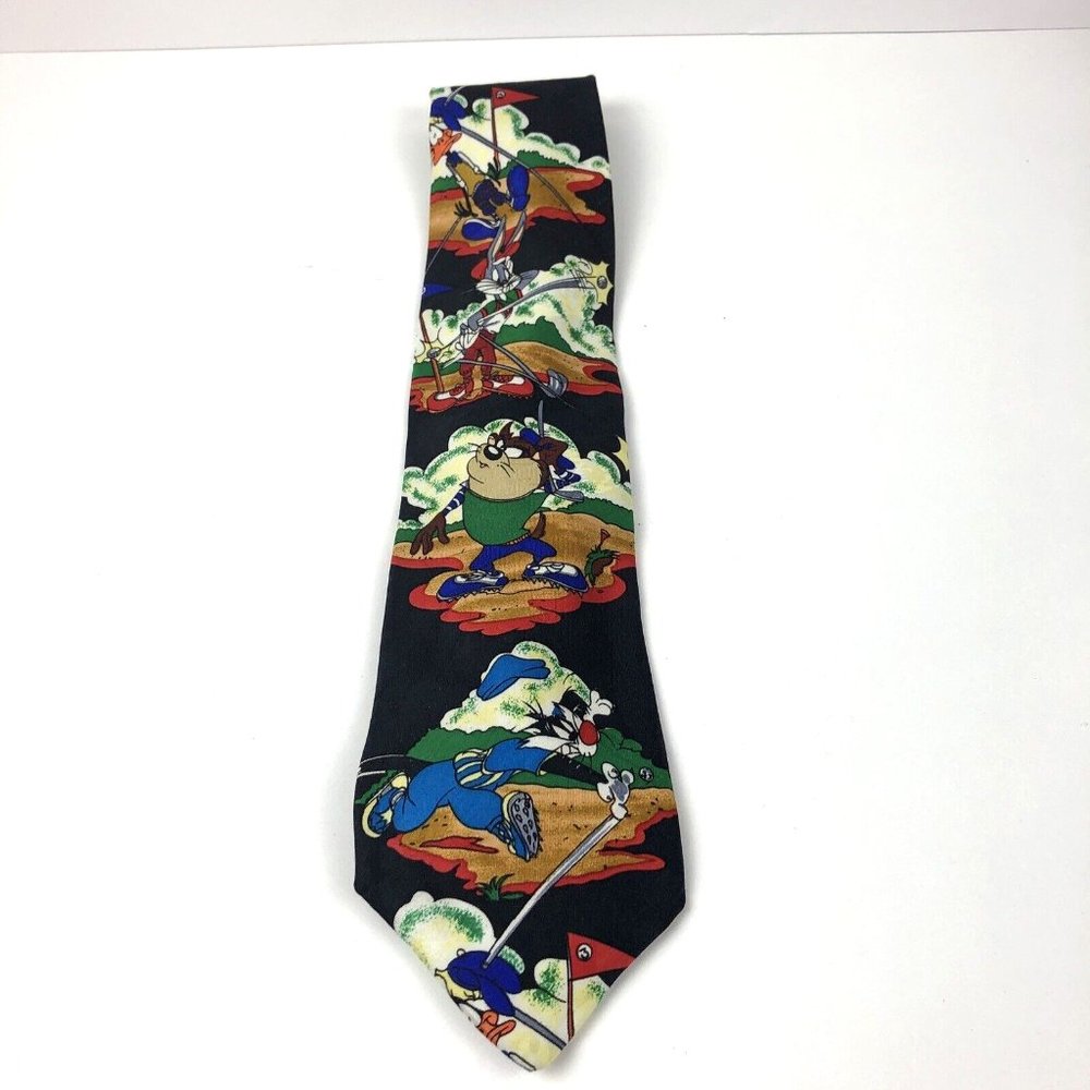 Looney Tunes Mania Neck Tie 90s 1994 Golf Toons Golf Tie.